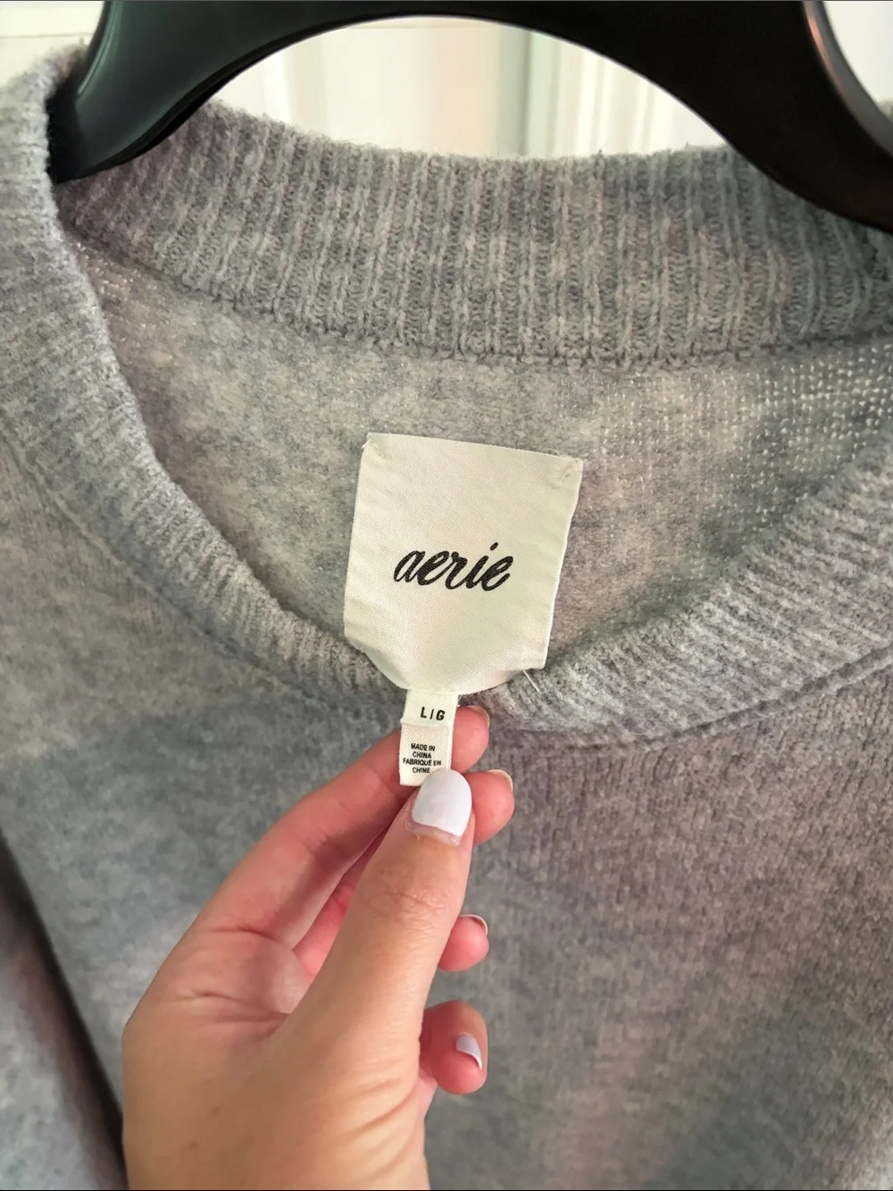 aerie Heather Gray Crewneck Sweater